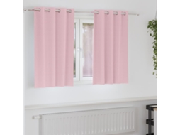 Vidaxl Cortinas Blackout Com Argolas 2 Unid. Rosa Bebé 140 X 140 Cm