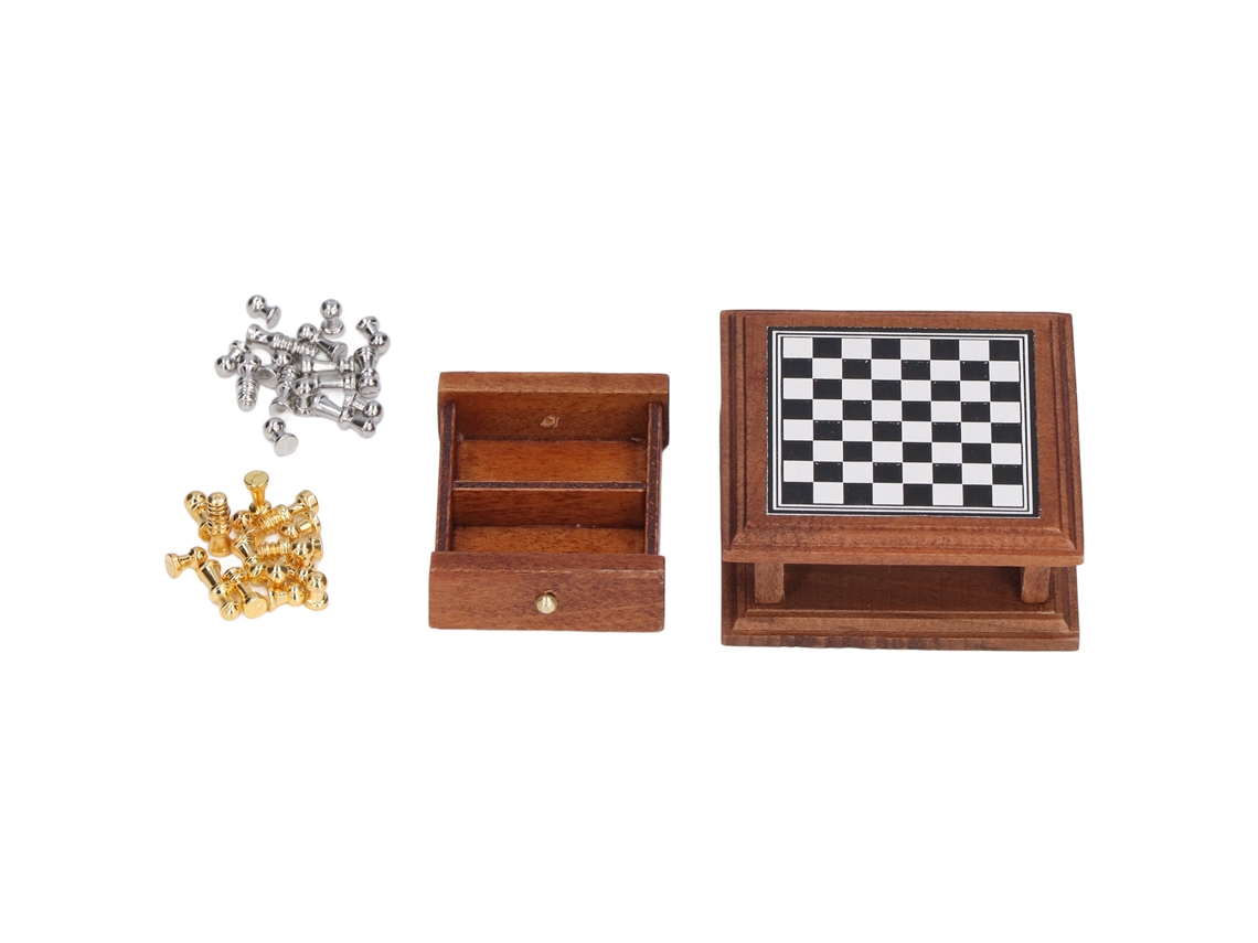 Set De Xadrez Em Miniatura 1:12 Para Casa De Bonecas, Decoração Doméstica E Presente Exquisito