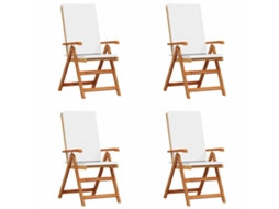 Conjunto 4 Cadeira Moderna Vidaxl Castanho Madeira De Teca Maciça (57 X 71,5 X 104 Cm)