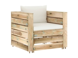 Maison Exclusive - 2 Pcs Conj. Lounge Jardim C/ Almofadões Madeira Impreg. Verde
