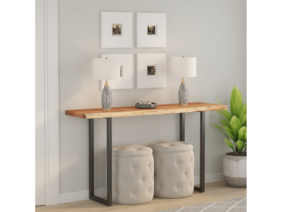 Vidaxl Tampo De Mesa Retangular Borda Viva 140x40x3,8 Cm Acácia Maciça