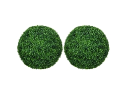 2 Bolas Buxo 50cm Plástico Sala Escritório Jardim Presente VELTRIX