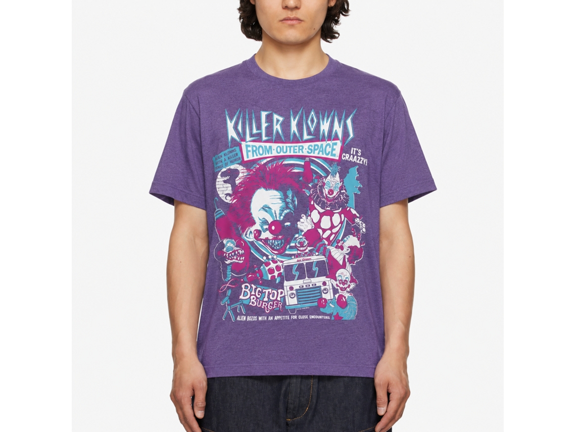 Rockinstone Killer Klowns Crazy Bunch Heather Purple Adult T-shirt Size:s