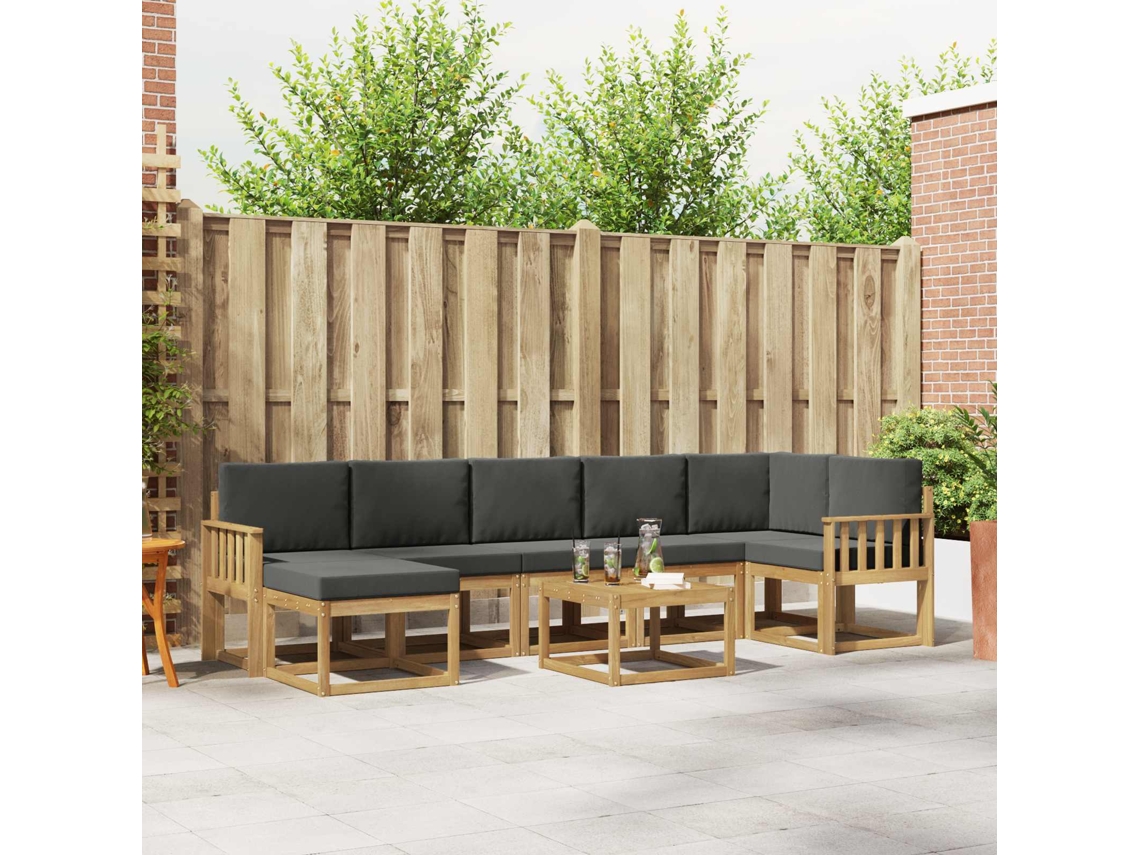 Vidaxl Conjunto De Sofás Para Exterior 8 Pcs Branco E Antracite
