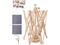 Suporte Para Guarda Chuvas, Porta Fios De Tricô, Suporte De Madeira Maciça Com Alça Para Entusiastas Gokoco