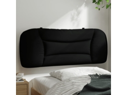 Vidaxl Almofadão De Cabeceira Hvar 100 Cm Tecido Preto
