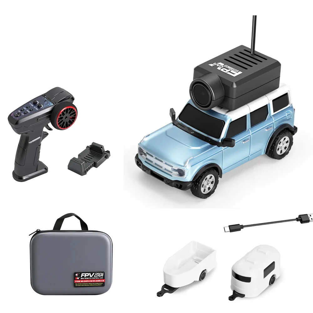 Carro de Controle Remoto, Equipado com Câmera, Pode Ser Controlado por Meio de um Aplicativo Móvel 2.4g. MDUG (azul)