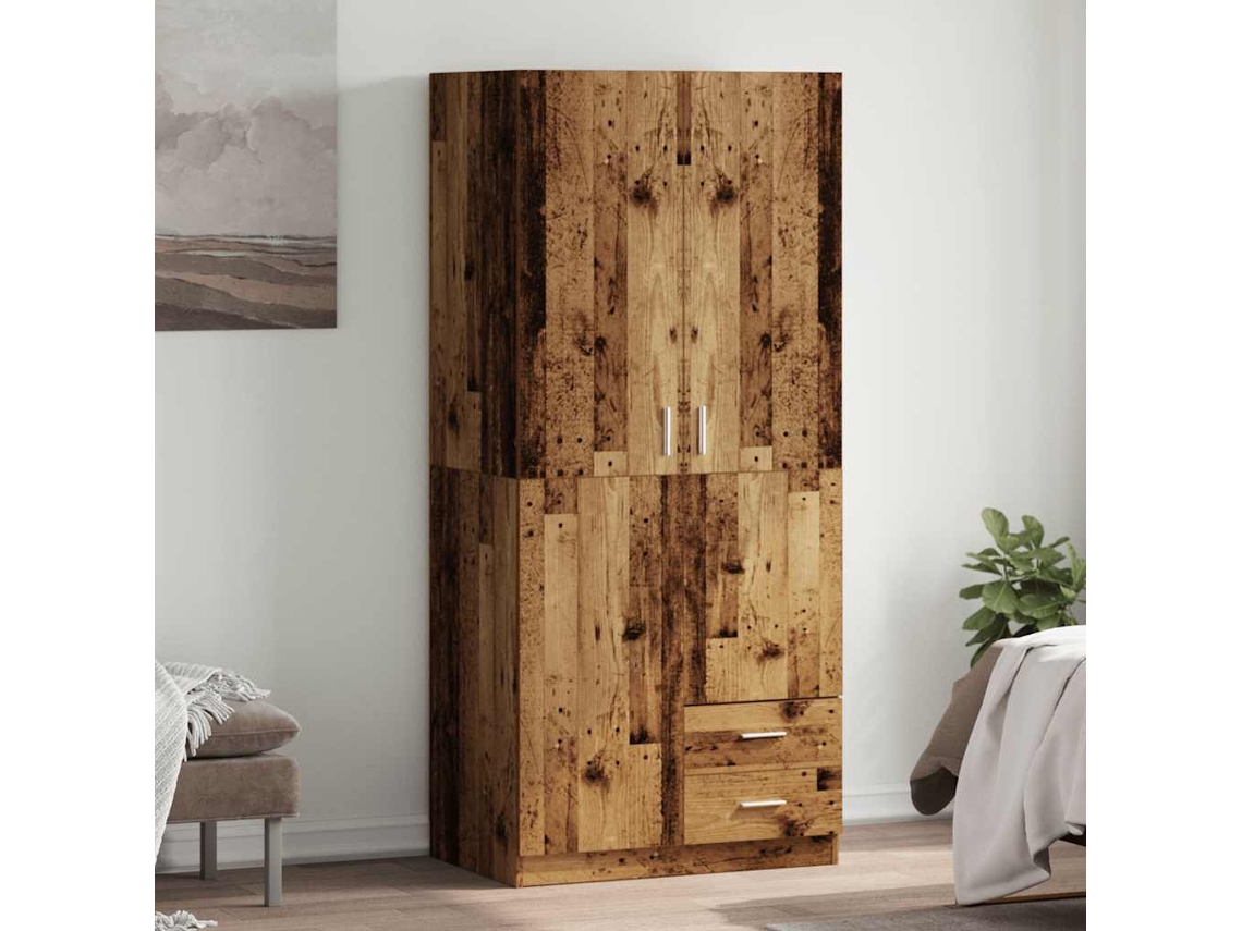 Vidaxl Roupeiro 80x52x180 Cm Derivados De Madeira Madeira Velha