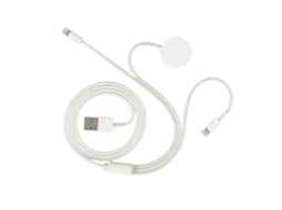 Cabo Carregador 3 Em 1 Rápido Para Iphone E Relógio Celular Carregamento Rápido
