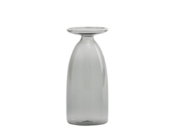 Vaso Un Fiore 120 Em Vidro Borossilicato Soprado À Mão Cinza, Um Elegante Acessório Decorativo Para Arranjos Florais E Peças De Design Moderno.