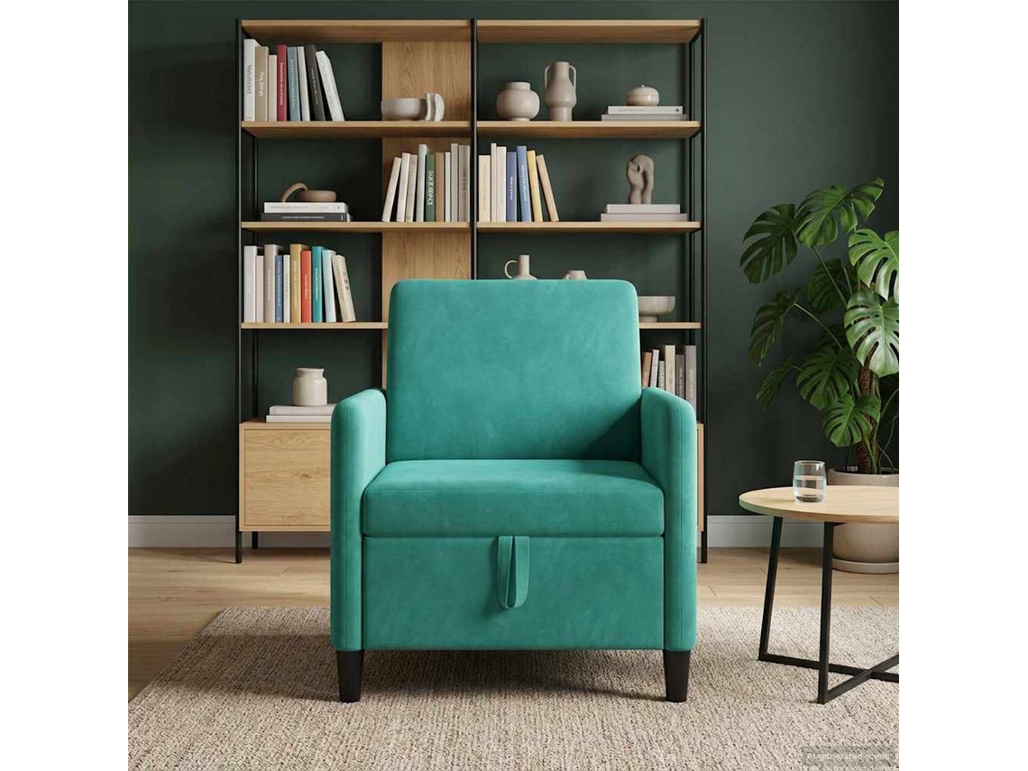Vidaxl Sofa Com Armazenamento Turquesa 72 X 78 X 87 Cm Poliéster