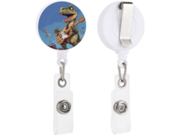 Carretel Retrátil Com Presilha Jacaré, Chaveiro Identificação, Porta Crachá Com Dinossauro, Porta Crachá Com Tema
