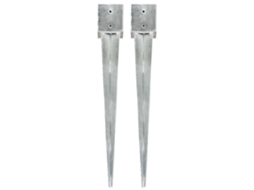 Vidaxl Estacas De Enterrar 2 Pcs 12x12x89 Cm Aço Galvanizado Prateado