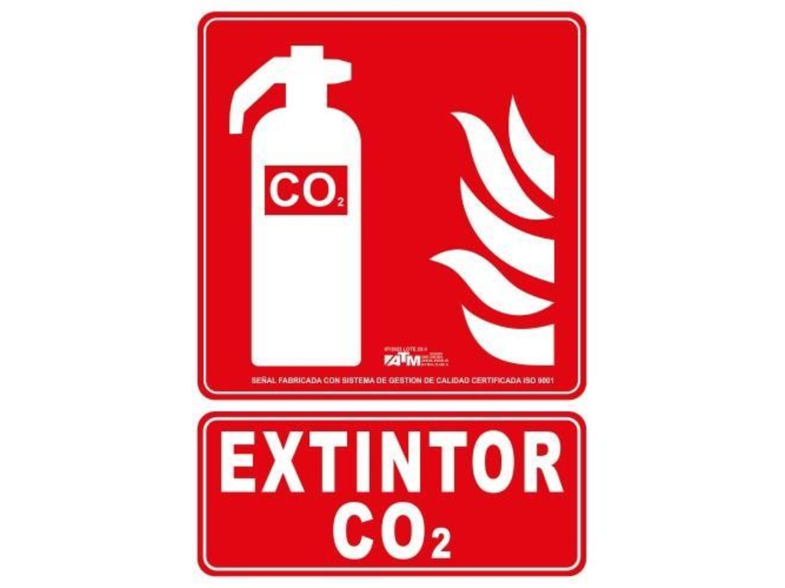 Señal de extintor CO2 PVC Classe B ATM-SEÑALIZACIÓN