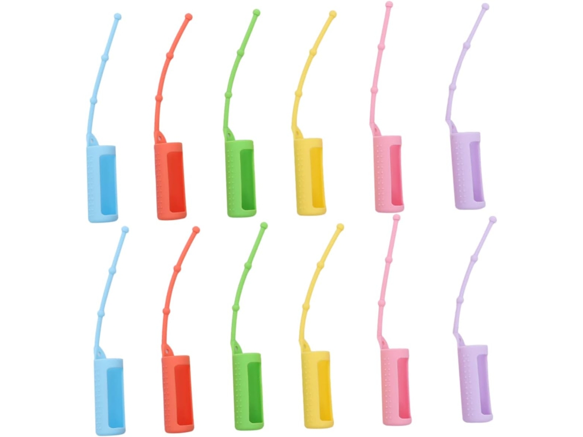 Conjunto De 12 Estojos Protetores De Silicone Para Garrafas, Capas Práticas Para Guardar Garrafas