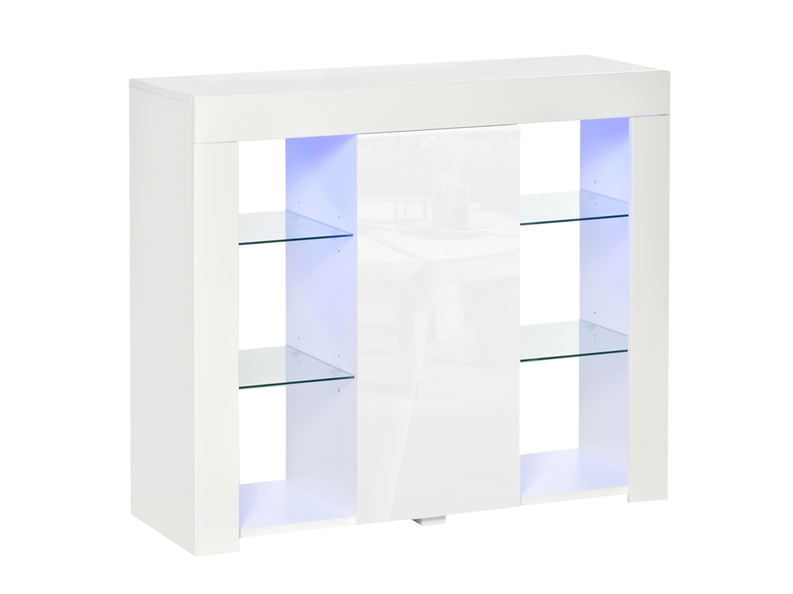 Aparador Moderno com Luzes LED, 97x35x83cm, Branco BTFORUS