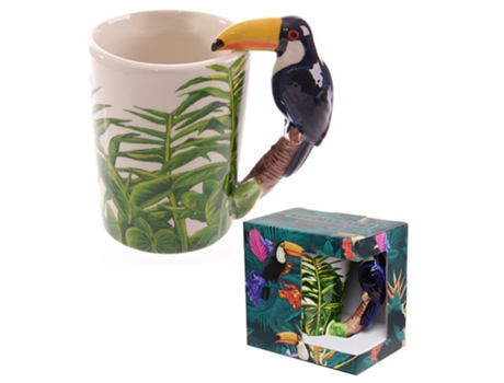Caneca com Pega Decorada com Animais Da Selva e Um Zoo de Tucanos Tropicais PUCKATOR