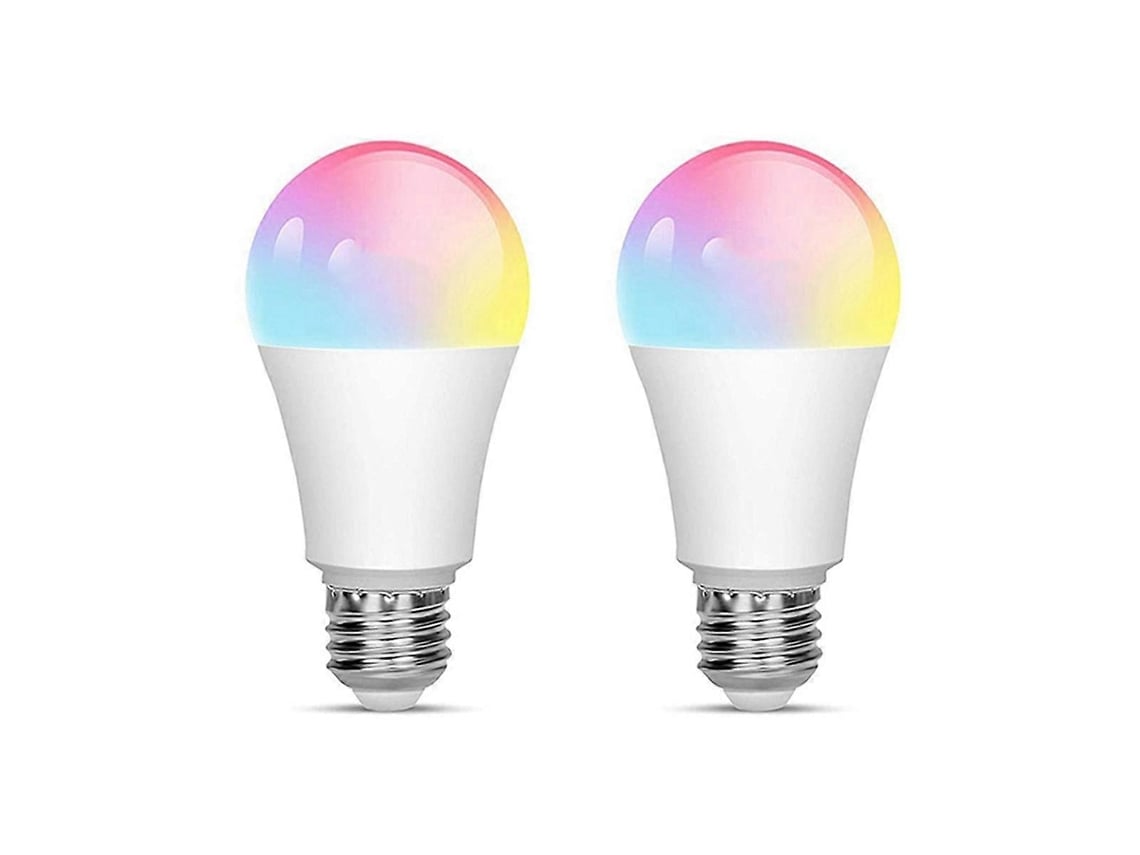 2 Lâmpadas Inteligentes Tuya Smart E27, Lâmpada Wifi Regulável, 18 W Slowmoose