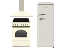 Pack Solthermic Combo Cozinha 60x60 Vtc Vitro Creme Exaustor 60 Creme Rústico Frigorífico Retro 1,47 Creme