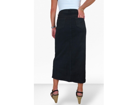Saia de Mulher PAULO DUE Stretch Front Split Preto (36)