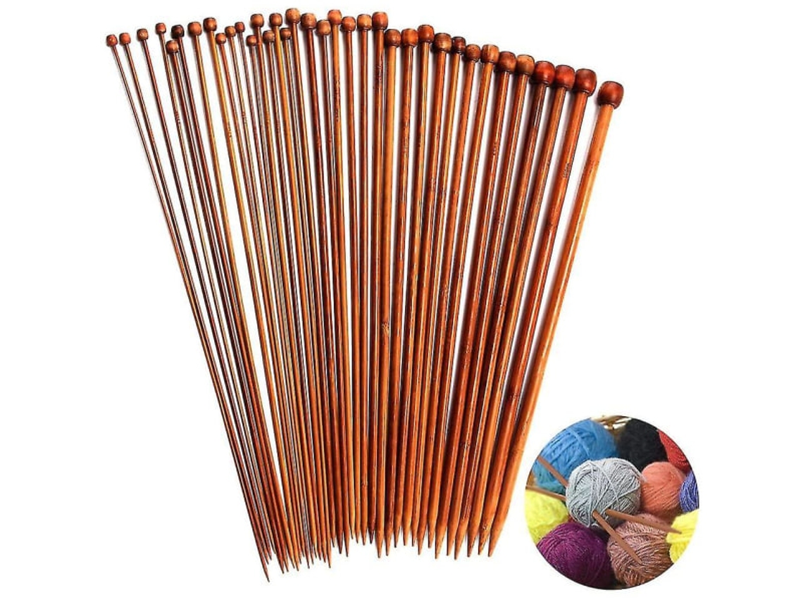 Conjunto De 36 Hashis De Bambu Com Ponta Simples E Acabamento Carbonizado (2mm-10mm)