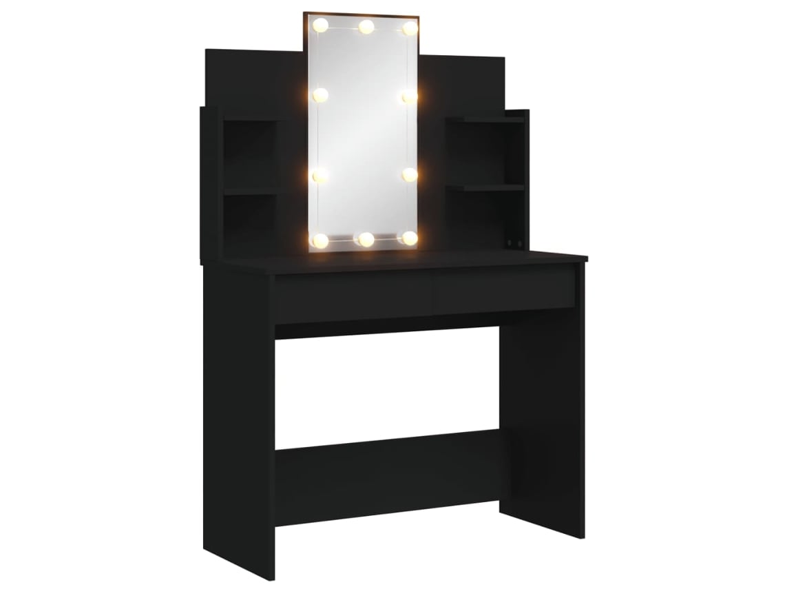 Toucador VIDAXL Preto Madeira processada (96x40x142 cm)