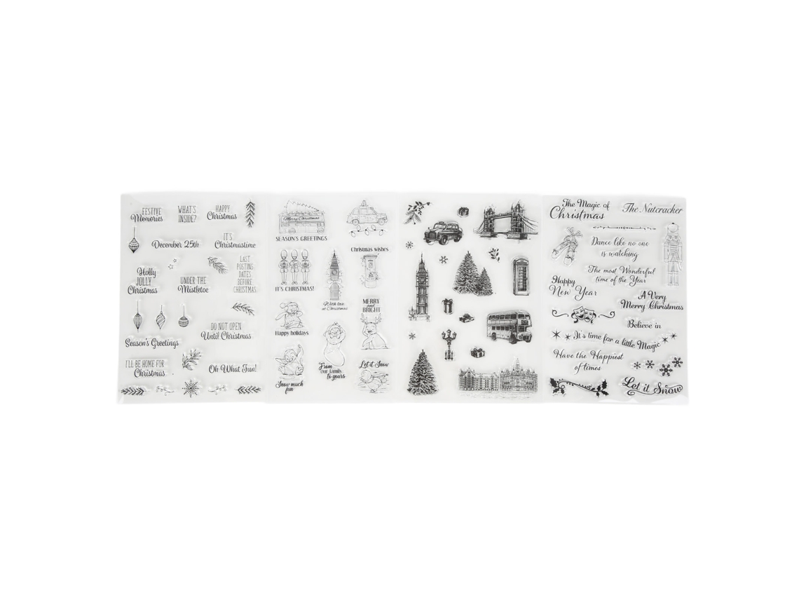 Laxiscreed Carimbos De Natal Transparentes Com 4 Unidades Para Scrapbook E Artesanato Diy