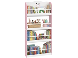 Kinderbücherregal With 4 Etagen. Wandmontiertes Bücherregal For Children Room. Spielzimmer. Living Room. Pink