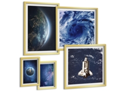 Conjunto De Pinturas Paisagens Espaciais Da Terra Espelharte (5 Peças)