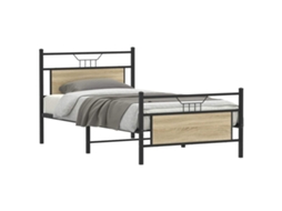 Vidaxl Estrutura De Cama Sem Colchão 107x203 Cm Carvalho Sonoma
