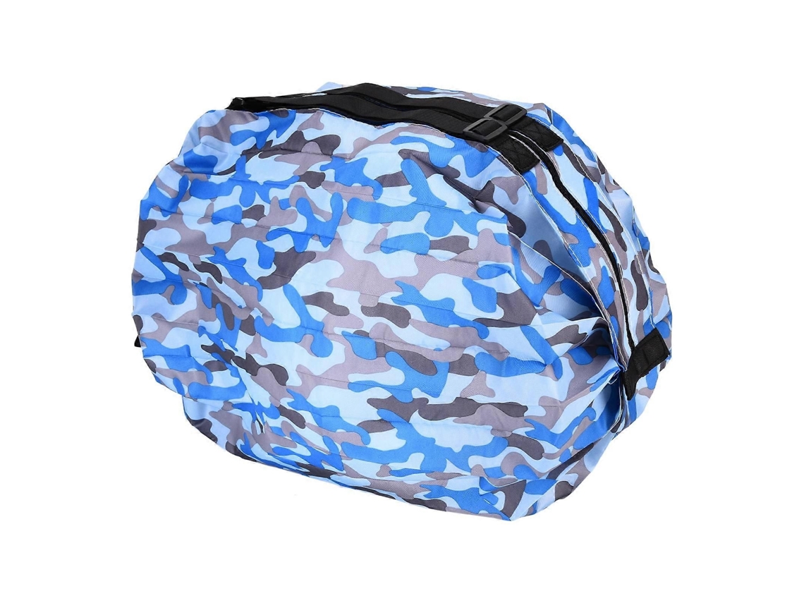 Bolsa de Armazenamento Alta Capacidade, Ombro Única Impermeável para Viagens, Compras Portátil Dobrável, Camuflagem Azul. GOKOCO