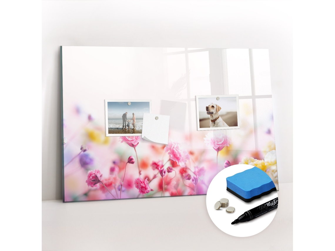 Quadro Magnético Decorativo Flores No Prado Para A Cozinha Espelharte (60x40 Cm)