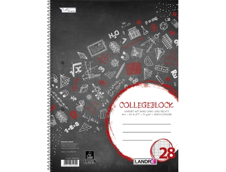 Bloco Universitário Faculdade Din A4 Quadrado 80 Folhas LANDRÉ