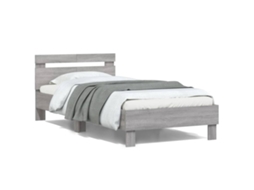 Bed Frame, Bed Frames Vidaxl Cinzeto Madeira Processada (100 X 200 Cm)