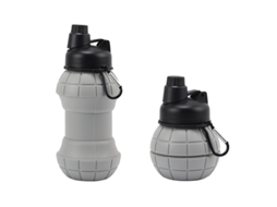 Garrafa Água Dobrável Silicone 550ml HENTEN HOME Cinza