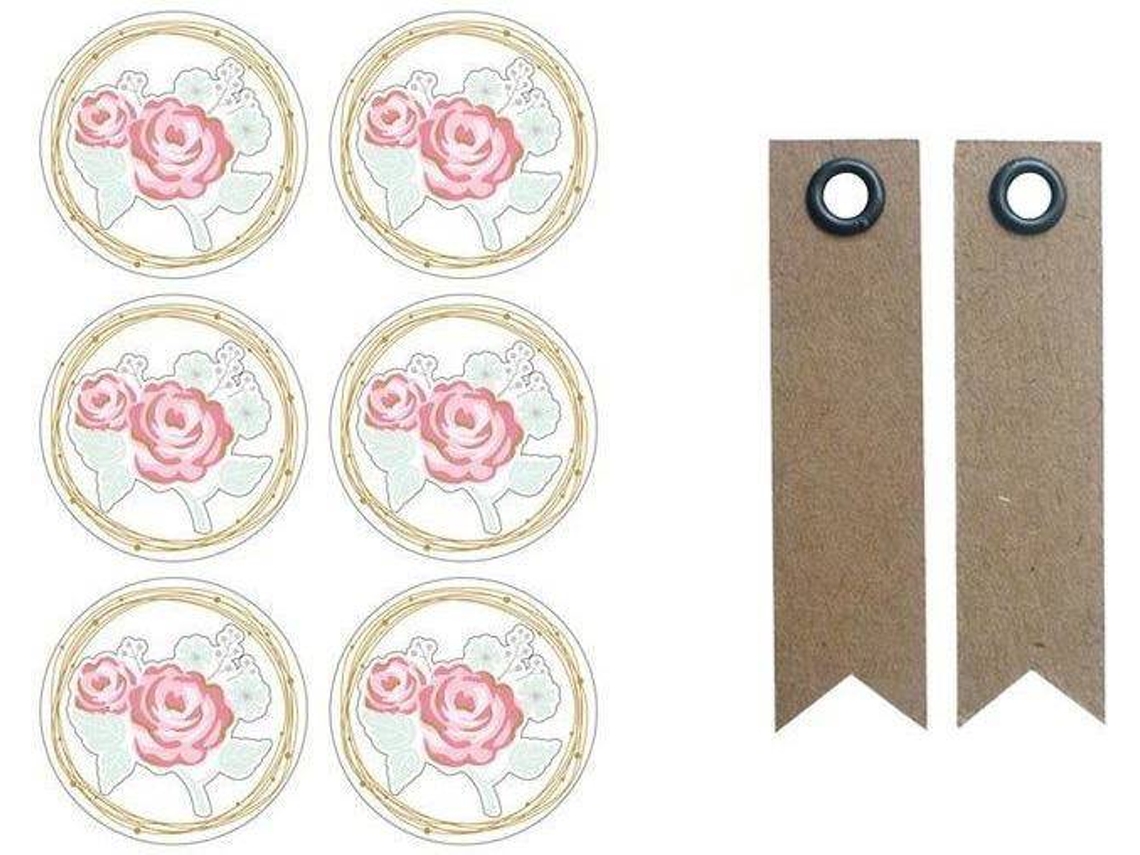 Etiquetas YOUDOIT Rosa Fundo Branco (20 Und)