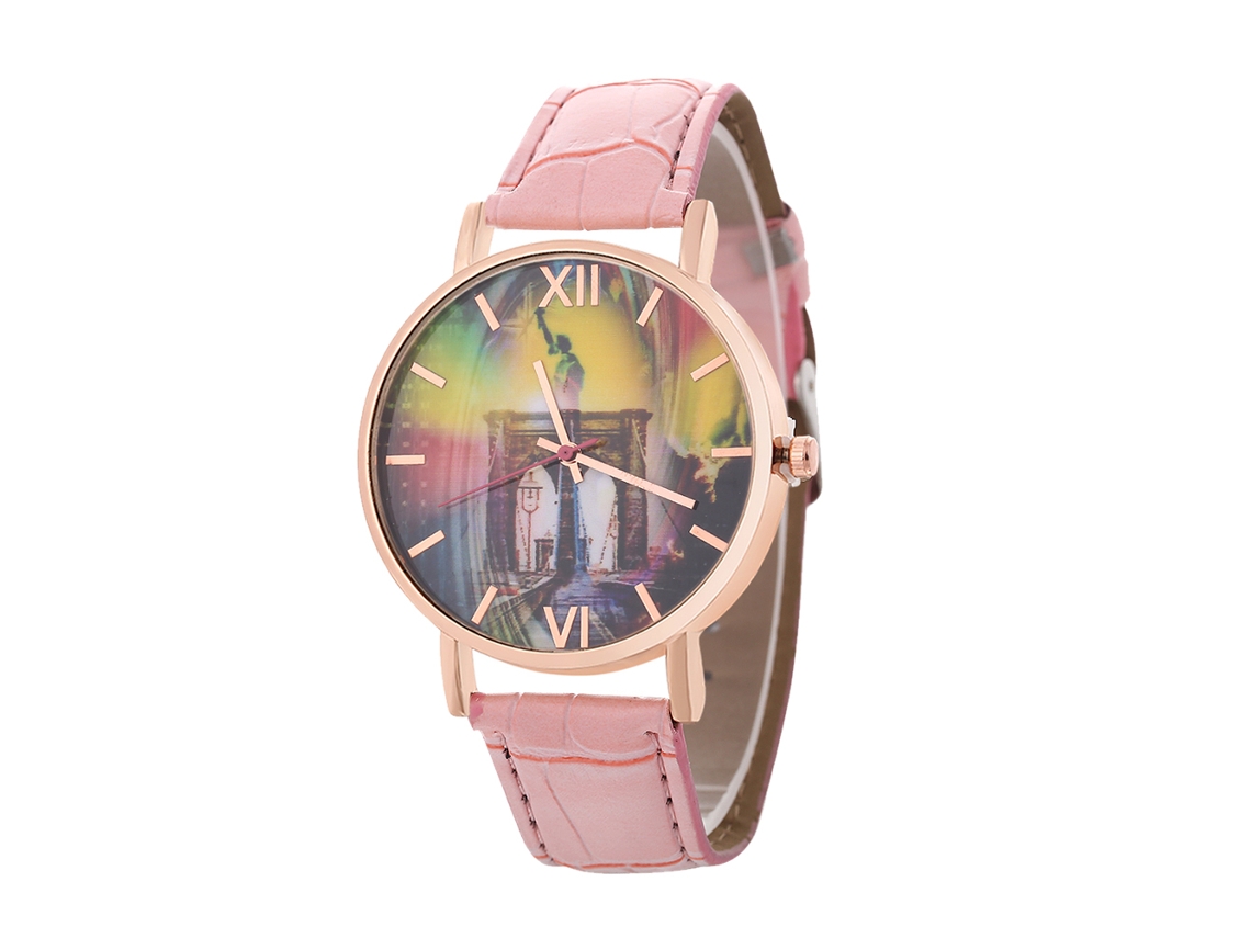 Reloj De Cuarzo Elegante Casual Pareja Unisex Moda Regalo (rosa)