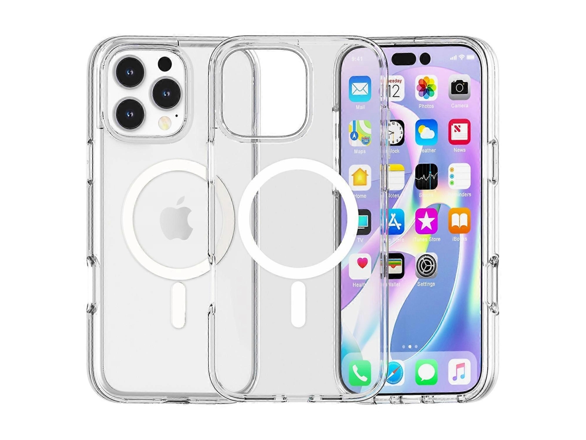 Capa Magnética Para Iphone 16 Pro Compatível Com Magsafe Pctpu Transparente