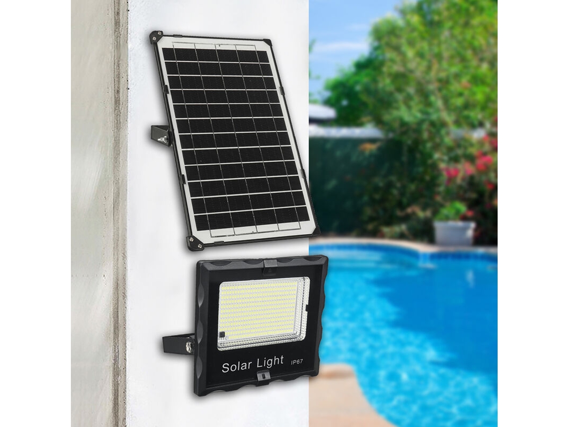 Projetor Solar 335 Led Controlo Remoto Jardim Exterior