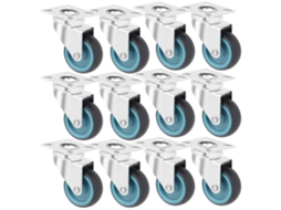Conjunto De 12 Rodízios Giratórios Para Móveis, 50 Mm, Capacidade De Carga De 50 Kg Por Rodízio. Aquaforge