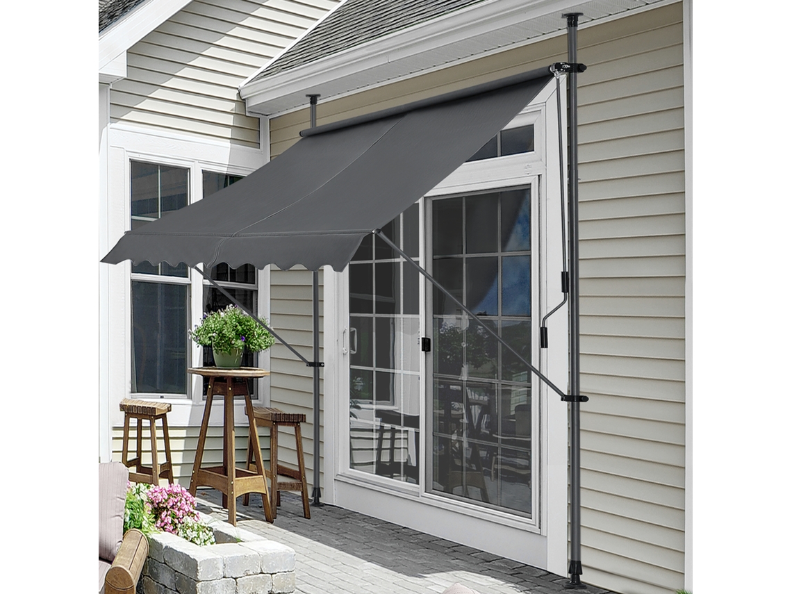 Toldo Articulado PRO.TEC Stem aço 250 x 120 x 220-309 cm cinzento