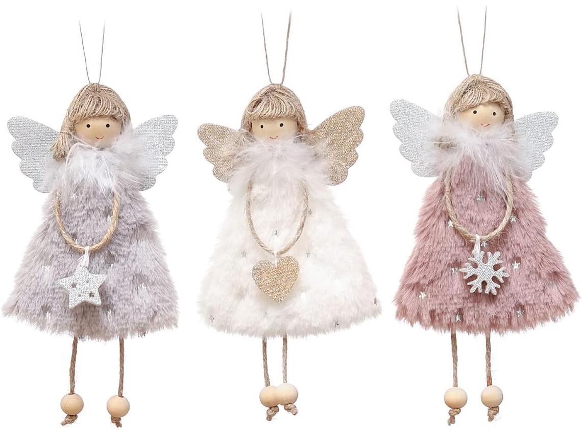 Lote De 3 Decorações De Suspensão Em Forma De Coração Em Peluche Para Trabalhos Manuais De,