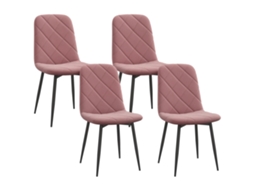 Conjunto de 4 cadeiras de jantar com encosto em poltrona 45x54x87cm rosa S/MARCA