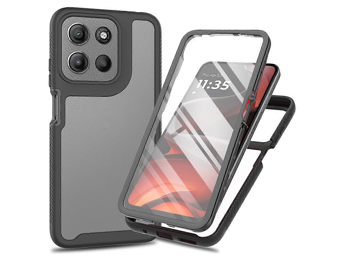 Capa Transparente Para Motorola Moto E15 4g / G15 4g / G05 4g, Capa Traseira De Tpu Com Película De Pet Preta