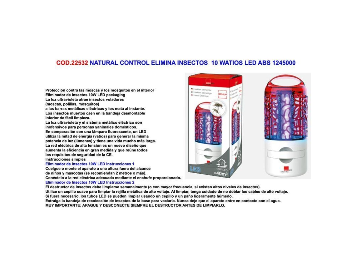 Eliminador de Insetos Baja Natural Control 10 Watts LEDABS1245 001 Fplus