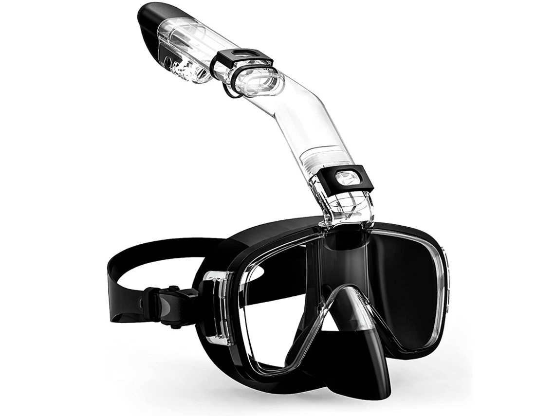 Set Máscara Snorkel Antiembaciada Czhhmart Com Tubo Seco Desmontável, Tamanho L. Preto