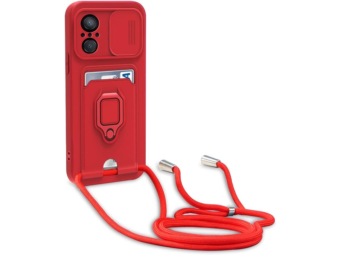 Capa com Cordão Colar para Honor, Huawei Huawei Nova 9 Se/50 Se HONGWE. Vermelho