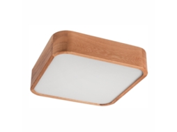 Candeeiro De Teto Gaspar, Madeira, Castanho, 35x35x8 Cm, Seven Design