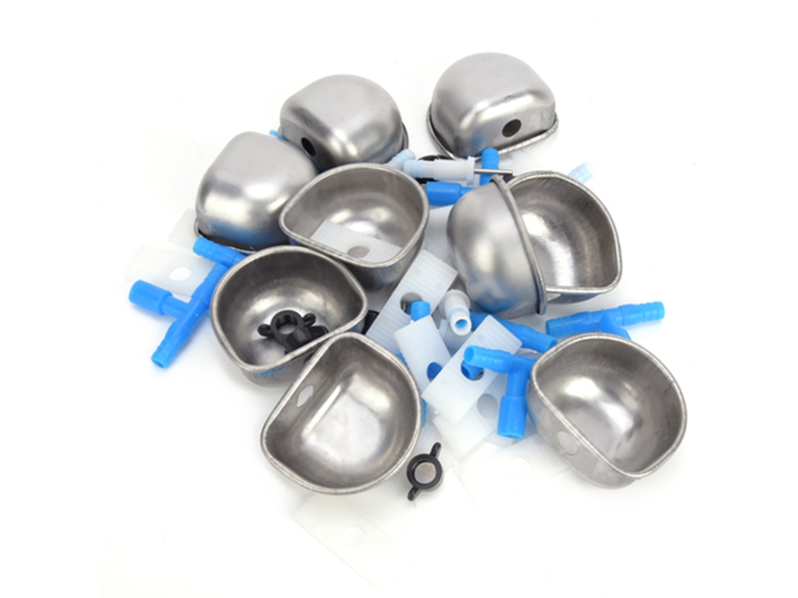 Conjunto de 10 Bebedouros e Tigelas de Água Inox S/MARCA