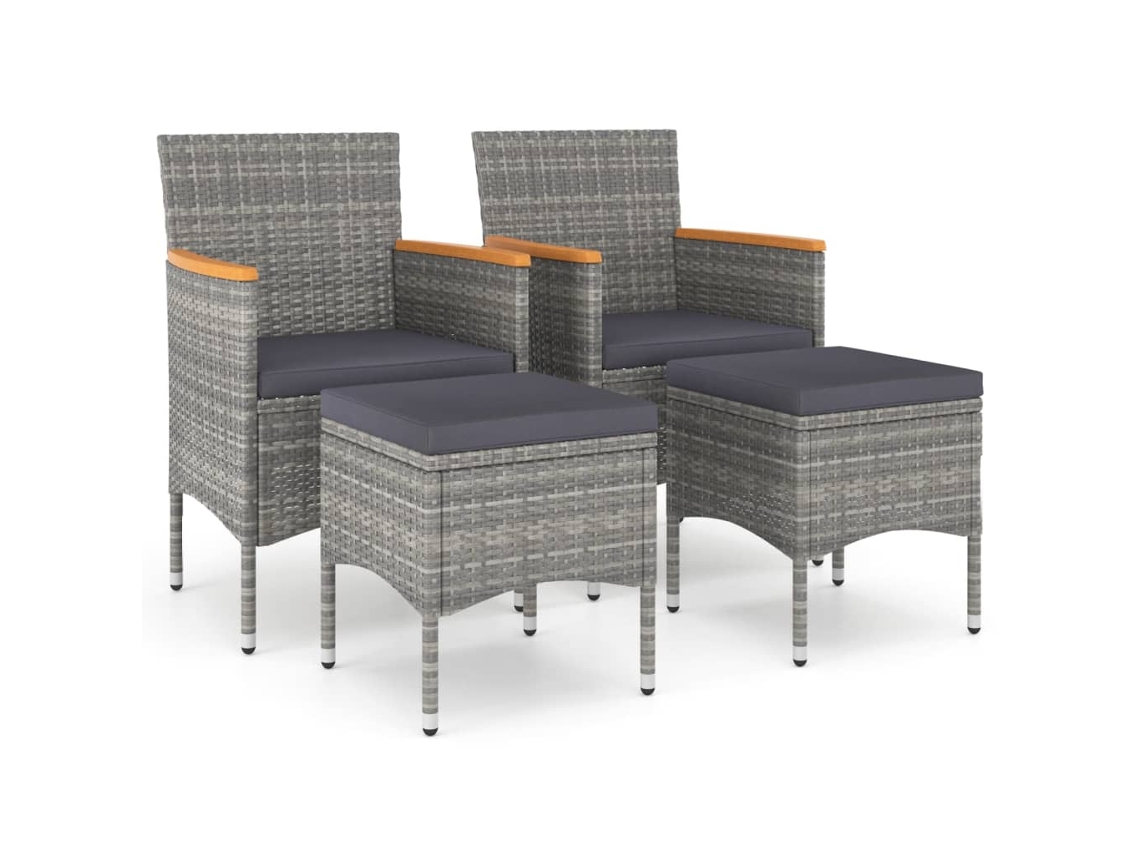 Garden Chair And Stool, Garden Chairs And Stools Vidaxl Cinzeto Rattan / Vime (n/a)